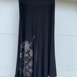 Elegant Black Floral Women's pants